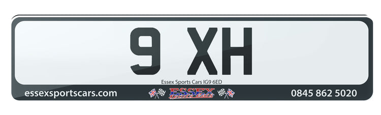 9 XH - Cherished Private Number Plate For Sale, Premium 1x2 Dateless Plate With Initials XH & Last Number 9 In the Series