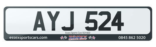 AYJ 524 - Cherished Private Number Plate For Sale, A 3x3 Plate With 3 Chars and 3 Numbers - AJAY - An Early Release Plate