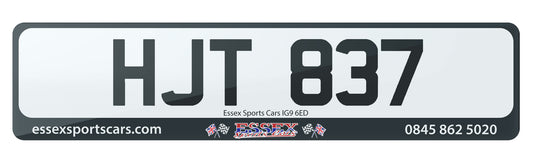HJT 837 - Cherished Private Plate For Sale, Dateless 3x3 Plate, Looks Great, Rare Early Release Marque