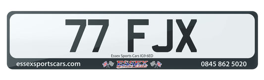 77 FJX - Cherished Private Number Plate For Sale, Perfect Dateless 2x3 Plate With Initials FJX